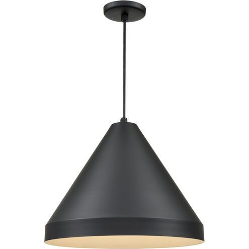R Series 1 Light 17 inch Satin Black Outdoor Pendant